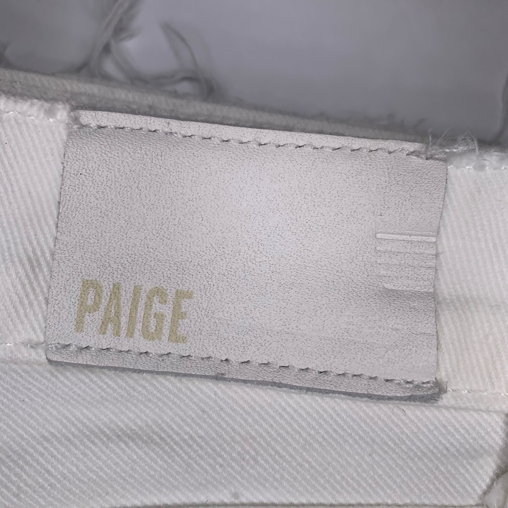 PAIGE DENIM Jax Knee Short cut off edition in crisp white size 25 - Picture 6 of 10
